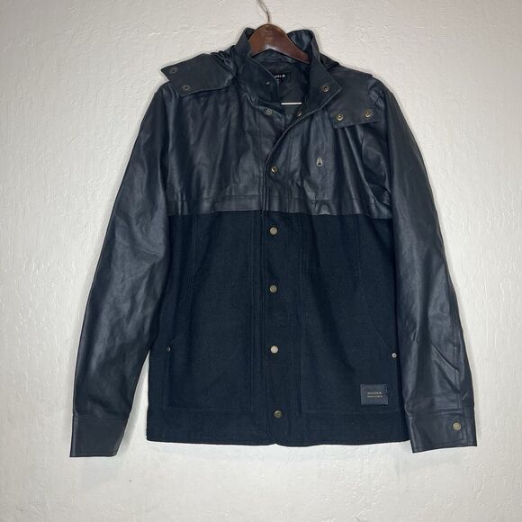 Nixon Wellington Black Wool Blend Removable Hood Jacket - Picture 1 of 15